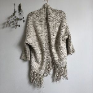 Umgee Chunky Ivory Shawl Sweater